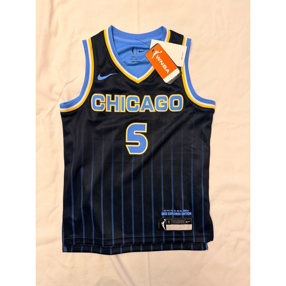 Nike Angel Reese Chicago Sky WNBA Explorer Jersey Kids Small 8 Black 9Z2B7BWAP00